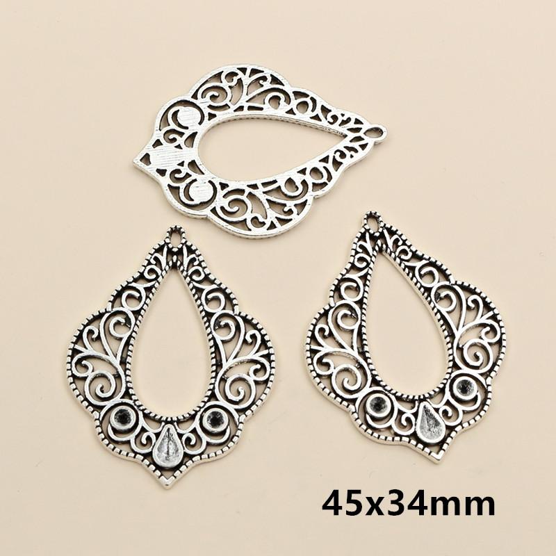 10pcs Antique Silver Plated Boho Vintage Bohemian Connector Charms Pendant DIY Necklace Bracelet Jewelry Making Accessories
