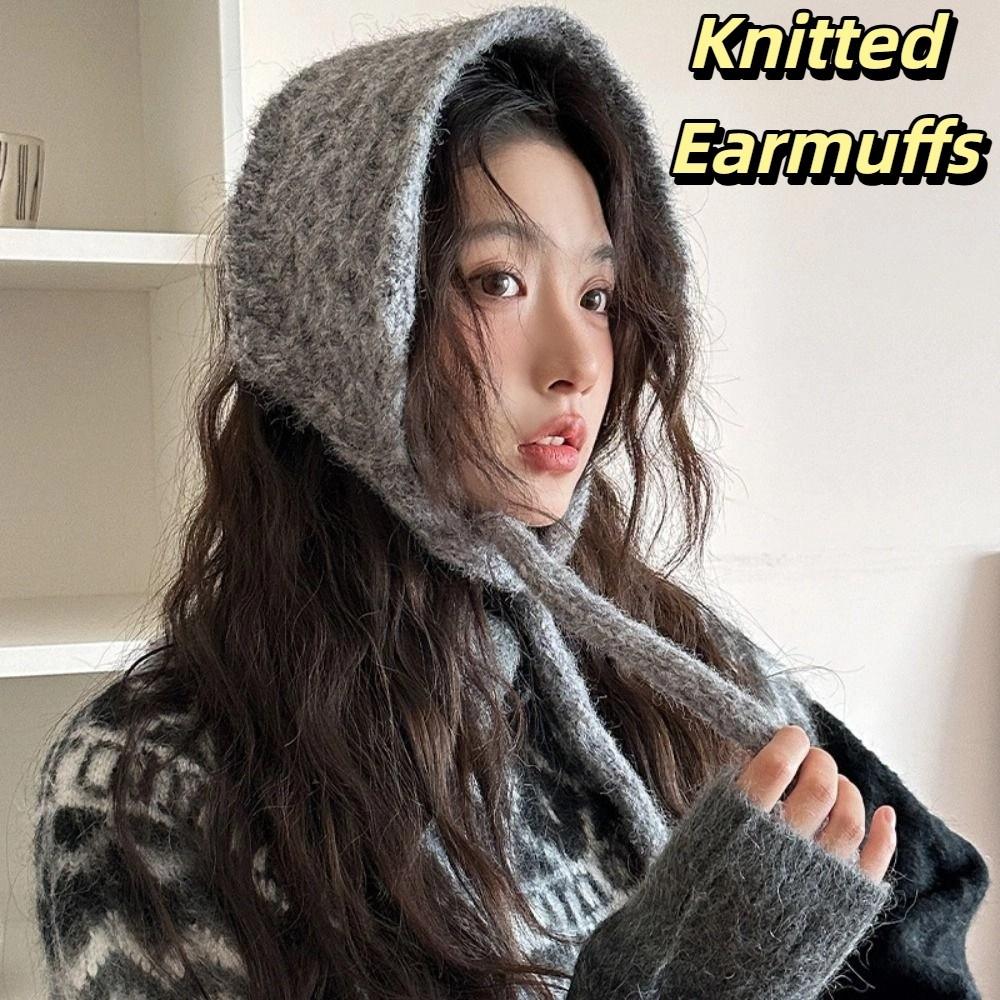 Windproof Knitted Earmuffs Solid Color Earlap Warmer Personality Ear Protection Strap Daily