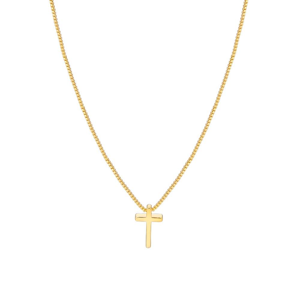 iF ME Halskette Gold Silber Kette für Frauen Kreuz Anhänger Choker Einfache Accessoires Schmuck