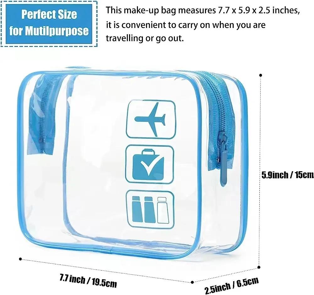 2025 PVC Cosmetic Bags Waterproof Makeup Case Transparent Bathroom Toiletry Bag Storage Pouch With Zipper For Women Men Travel