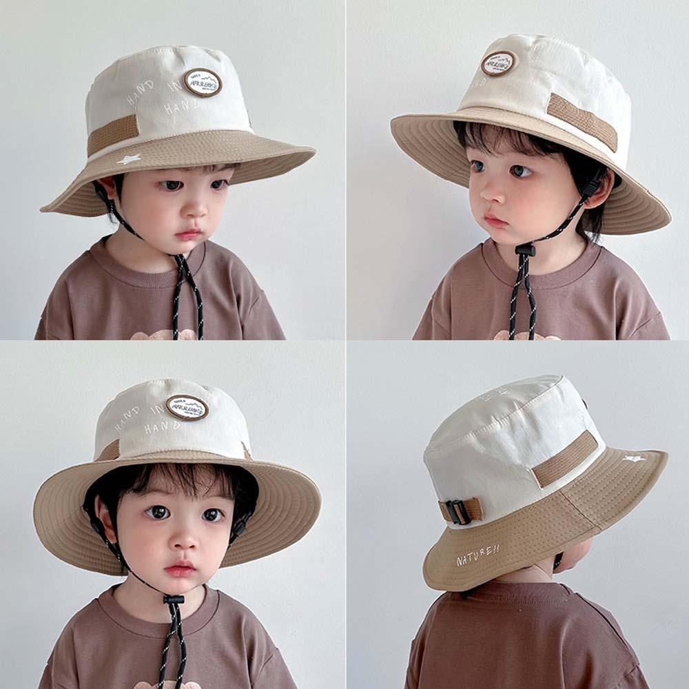 Breathable Kids Bucket Cap Contrast Color Quick-dry Sun Hat Thin Children Fisherman Hat Summer