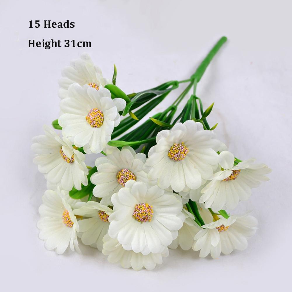 New 7/15 Heads Autumn Decoration Flower Plastic Silk Flower Yellow Yellow Sunflower Office Wedding Flower Home Decoration