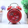 4-inch Metal Spray Paint Cartoon Alarm Clock Night Light Creative Ringing Children Student Seat Clock
