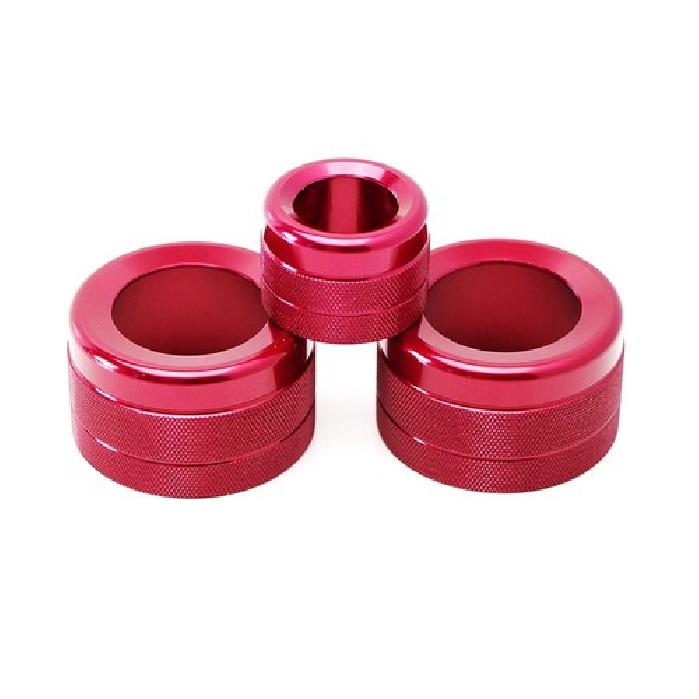 3pc Red AC Climate Control Radio Volume Knob Ring Covers For BMW 5 6 7 Series