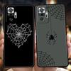 Capa de Celular Teia de Aranha Preta Para Xiaomi Redmi Note 14 5G 13 12 10 11 Pro Plus 4G 14C 13C 12C 10C 9C Capa Macia de TPU