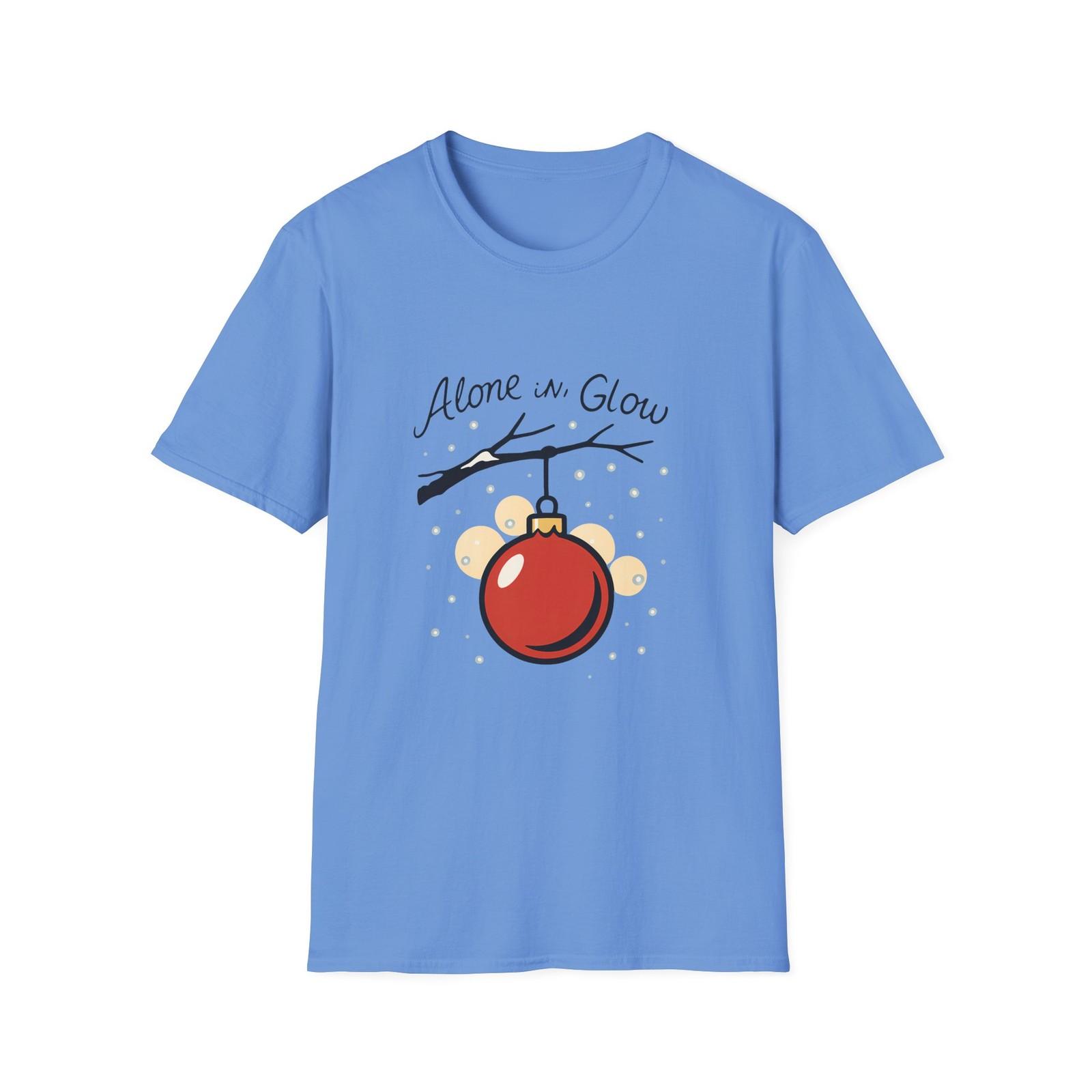 Unisex Softstyle T-Shirt Mens Womens Tees Top Red Ornament Bare Branch Snow Christmas Winter Holiday S