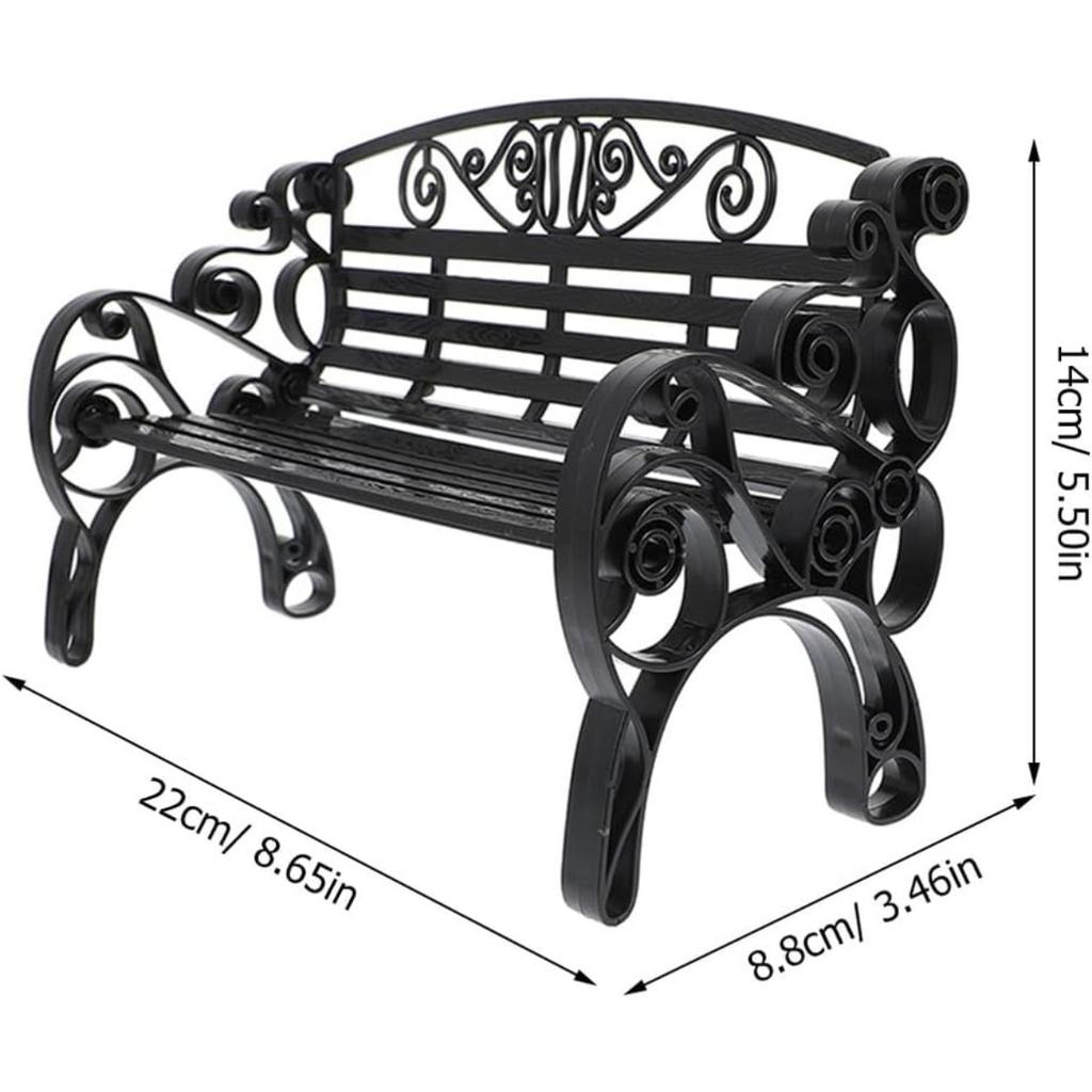 Miniature Bench Models 8.66In Dollhouse Furniture Park Bench Ornaments Lightweight European Style Fairy Garden Decoration