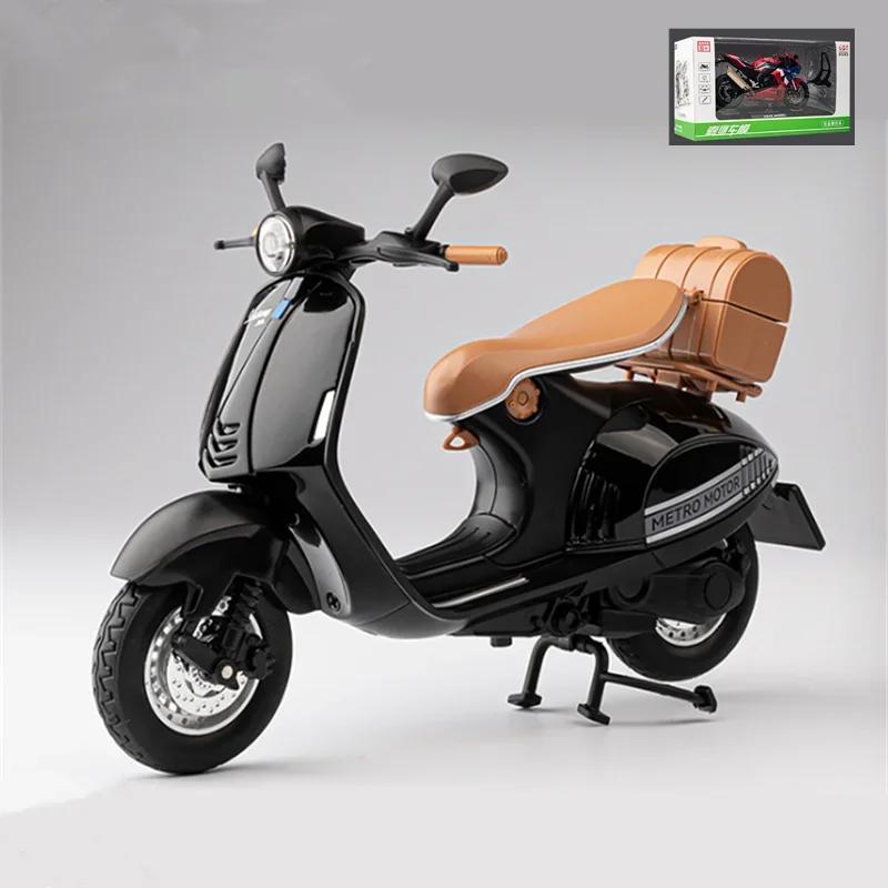 

1:12 Vespa 946 Алюмінієвий Класичний Мотоцикл Симуляція Амортизатор Кермо Модель Звук Світло Подарунок Хлопчику