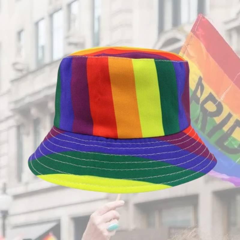 Regenbogen Fischerhut Erwachsener Sonnenschutz Flacher Hut Outdoor Reise Sonnenschutz Sonnenhut Dekoration
