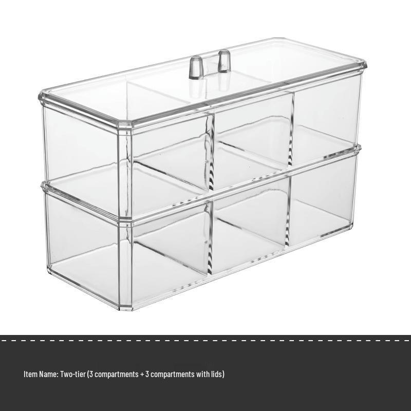 Transparent Cotton Pad and Makeup Storage Box with Lid