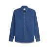 BrooksBrothers Men's Retro Blue Denim Casual Long-Sleeve Shirt