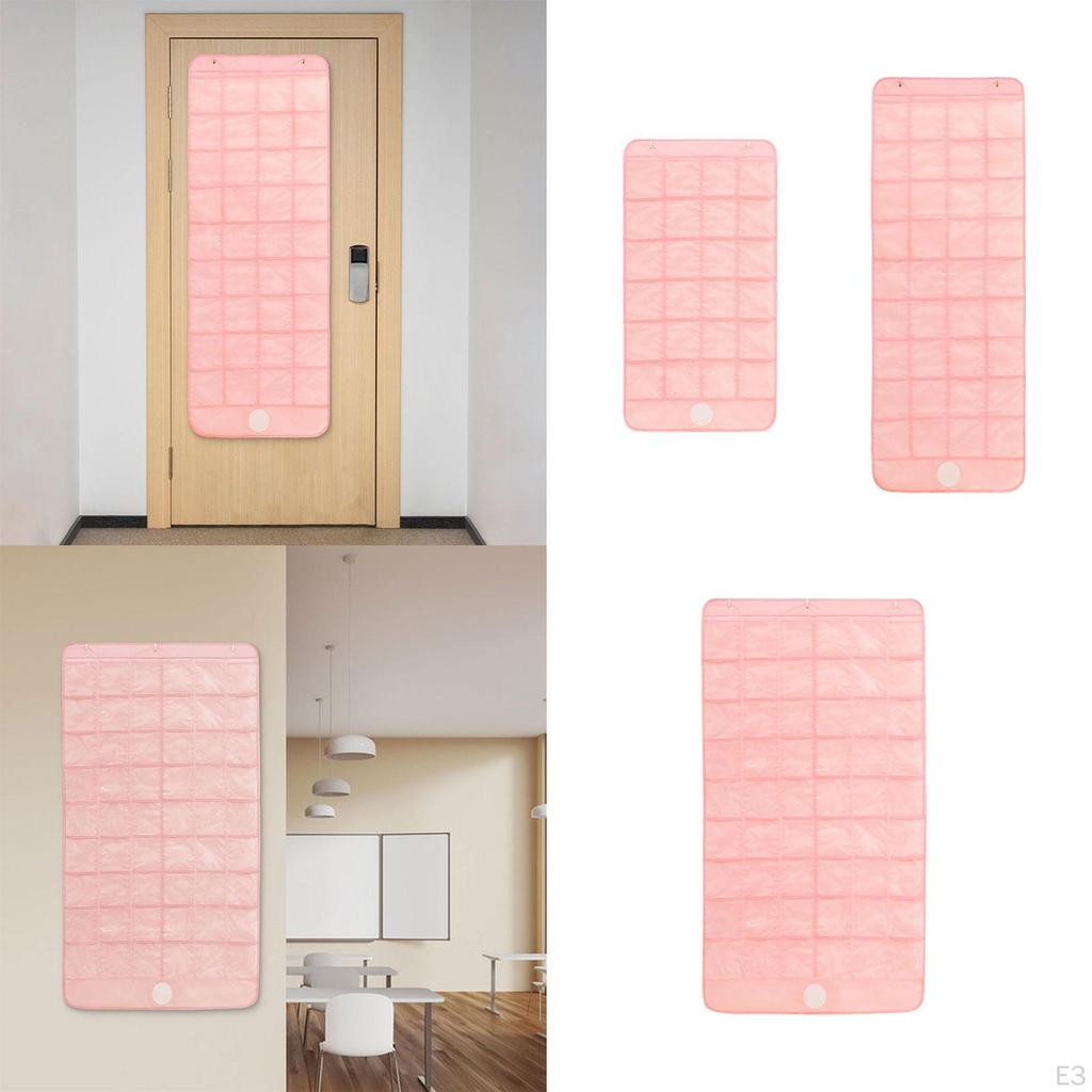 Classroom Pocket Chart Hanging Organizer Pink Household Organization Clear Pockets for