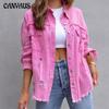 Women's Autumn and Winter Denim Jacket Women's Long-sleeved Casual Lapel Top