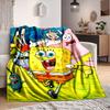 1Pc Spongebob Friends Adventure Flannel Blanket, Soft And Comfortable, Casual Warm, Camping Travel, Christmas, Halloween Xmas Gift. G1176