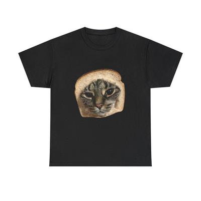 Katze im Brot T-Shirt Niedliche Meme Katze Brotgesicht Tee Katze Meme Bedrucktes T-Shirt Humorvolle T-Shirts Partnerhemden Streetwear Y2K T...
