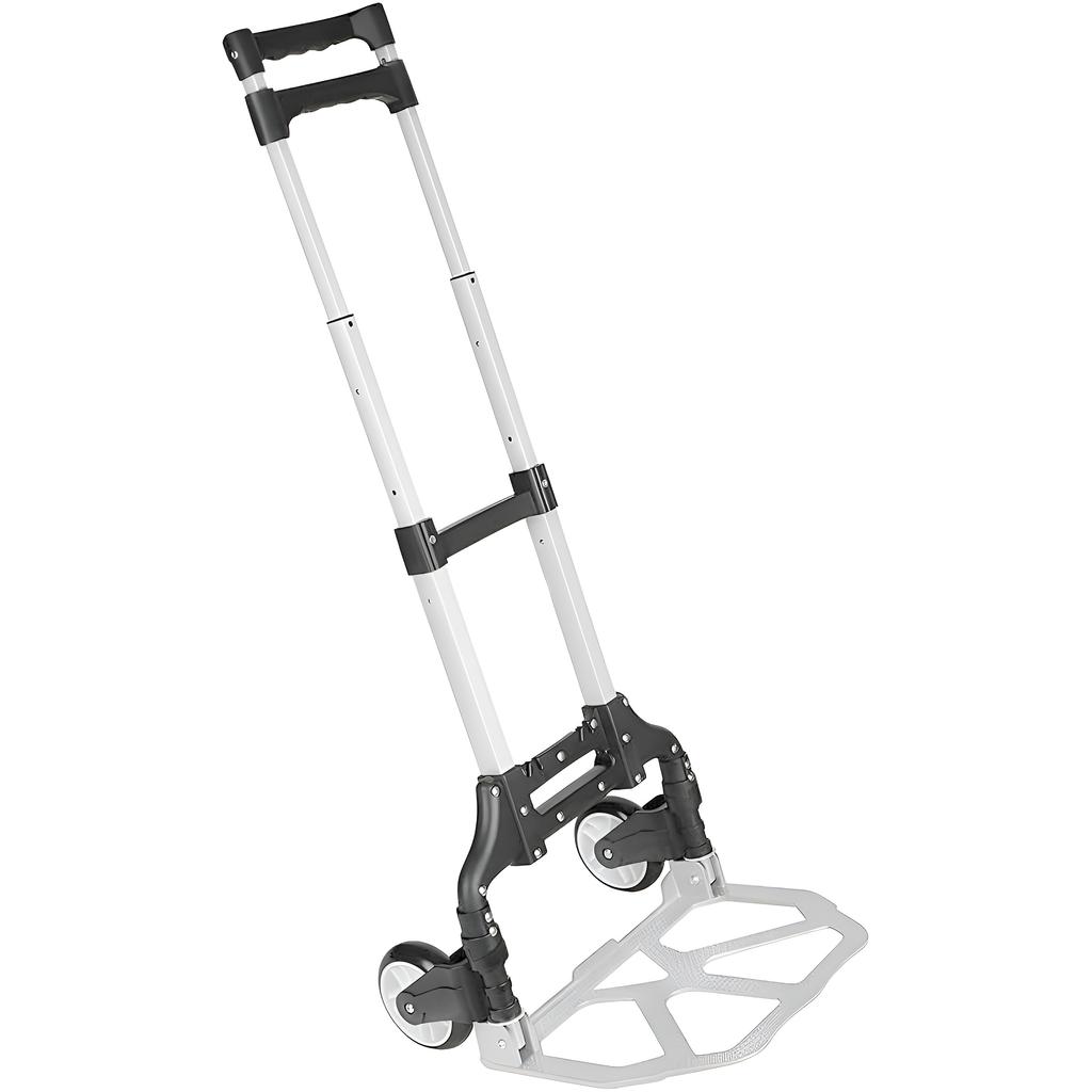 Nyana Home Foldable Aluminum Hand Truck with Rubber Wheels and Adjustable Telescopic Handle for Lightweight Transport