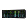 Modern Digital Wall Clock With Rgb Led Light Night Glow For Living Room Decor