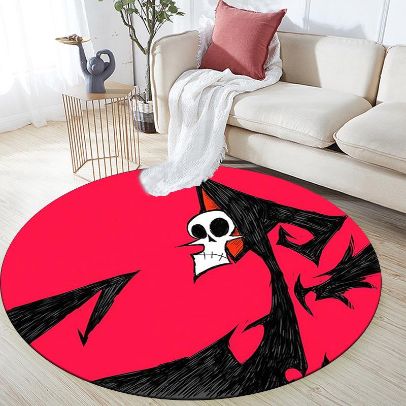 Grim Round Area Rug,Carpet Rug for Living Room Bedroom Sofa Playroom Decor,Non-slip Floor Mat