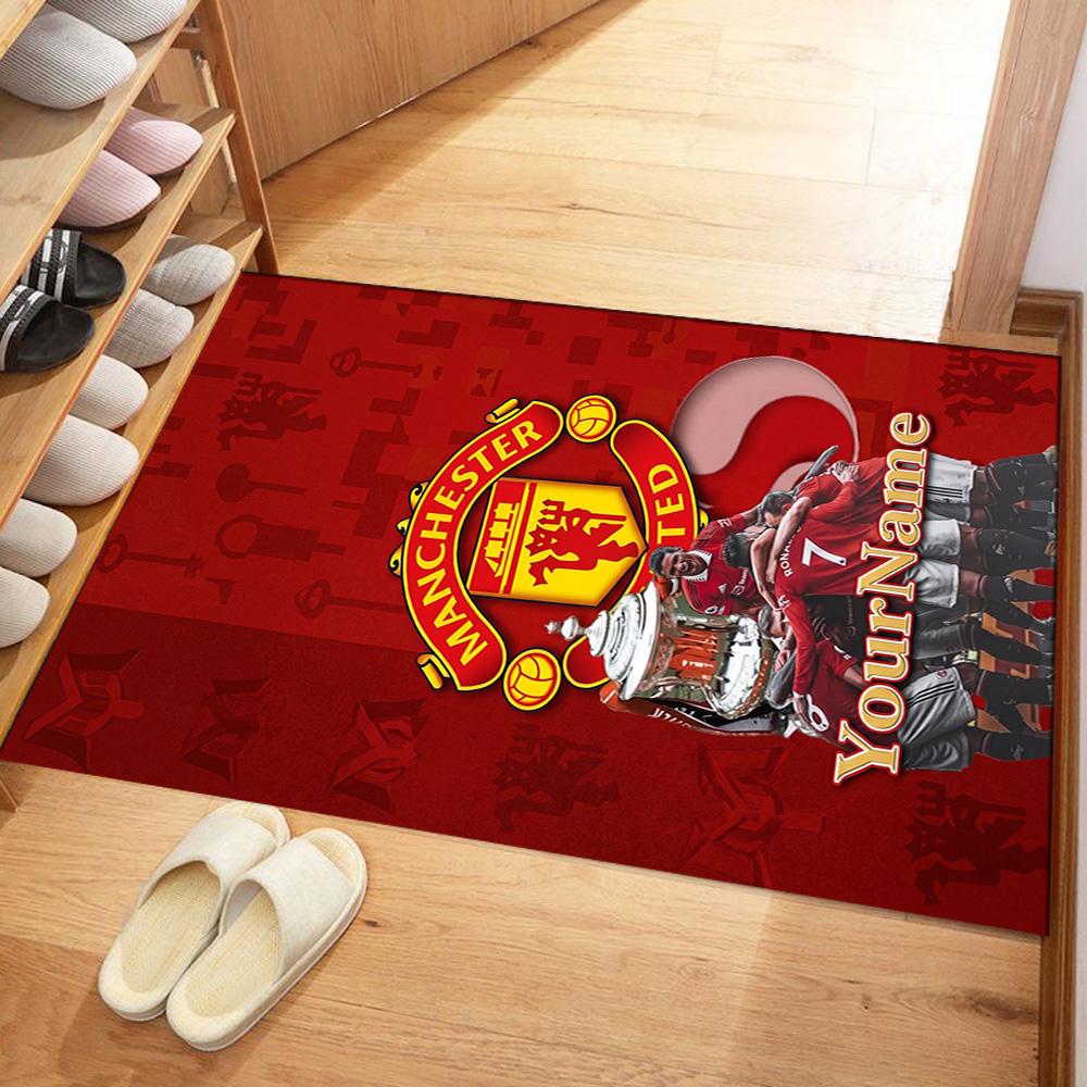 Manchester Personalized Text Carpet Perfect for Outdoor Foyer Game Room Hallway Antislip Carpet Anime Office Decor Birthday/Christmas Gift