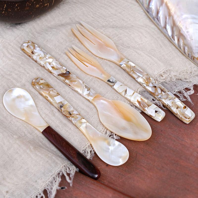 Natural Conch Shell Dessert Spoon 12/16cm Reusable Eco-friendly Spoon for Coffee Ice Cream Caviar Home Party Dessert Bar Use