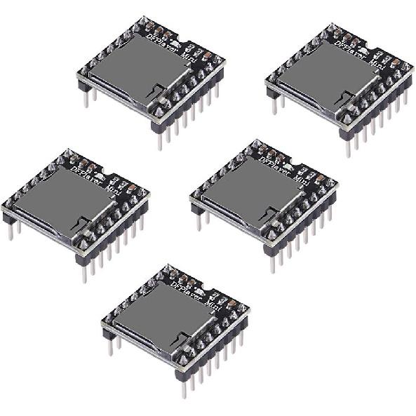 5PCS YX5200 DFPlayer Mini MP3 Player Audio Module MP3 Voice Decode Board Supporting TF Card U-Disk IO/Serial Port/AD for Arduino