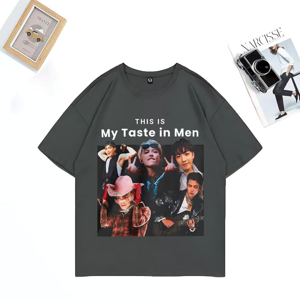Ateez Hongjoong My Taste Cool Graphics T Shirt Men Women's Fashion Tops Cotton Hip Hop Short Sleeve Summer Unisex T-shirt