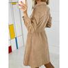 Γυναικείο Φόρεμα-Πουκάμισο από Κοτλέ Μακρυμάνικο Κουμπωτό Μίντι Μάξι Φόρεμα Φθινόπωρο Χειμώνας