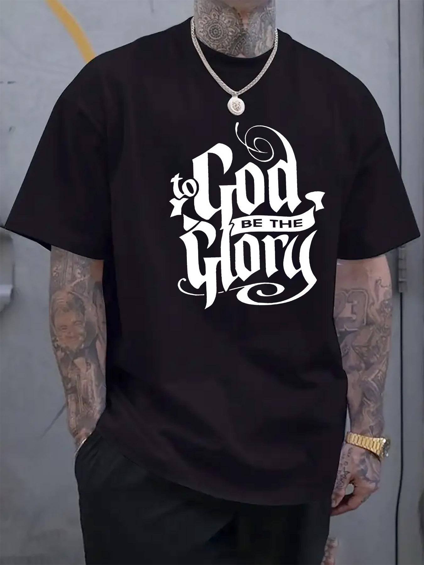 God is the Glory Graphic Tee - Casual Crew Neck Short Sle... XXL
