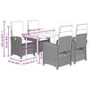 VidaXL Garden Dining Set with Cushions 5 Pcs, Table and Chairs with Adjustable Backrest, Outdoor Patio Furniture 3212413