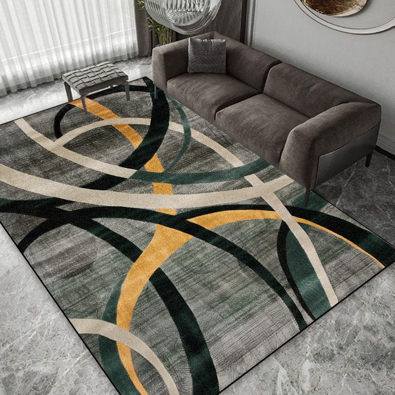 Modern Geometry Abstract Carpet Large Area Grey Decorate Easy Clean Non-slip Floor Mat Balcony Bedroom Washable Rug Customizable