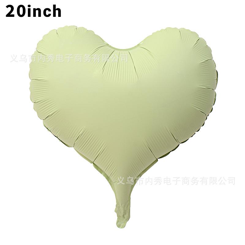 20 Inch Matte Crooked Heart Aluminum Film Balloon Candy Color Curved Love Helium Balloon Party Decoration
