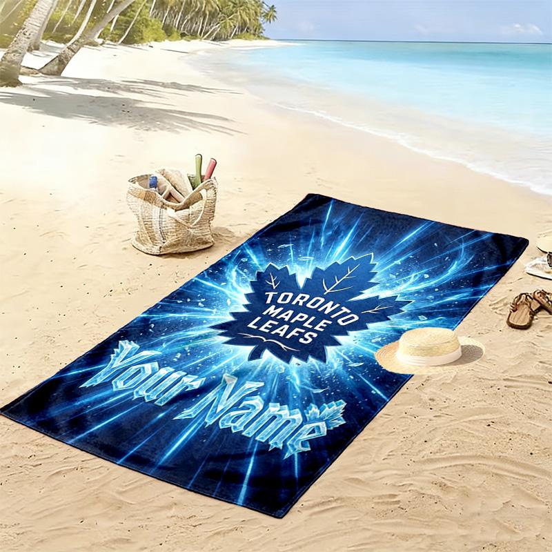 Name Custom Toronto Maple Leafs Print Beach Towel, Large Soft Quick Dry Towel for Beach Camping Swimming