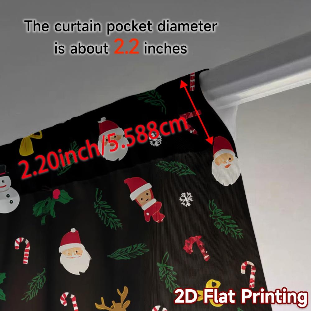 2pcs,Curtains Christmas Cartoon Modern Modern Curtains Yarn Curtains Thermal Insulation, and Room Darkening Functions Decorative