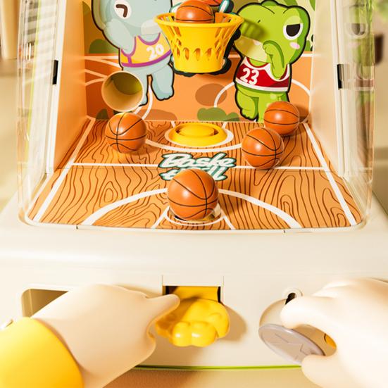 Animal Tabletop Basketball Shoot Game Mini Basketball Shoot Arcade Machine with Score Display Rabbit