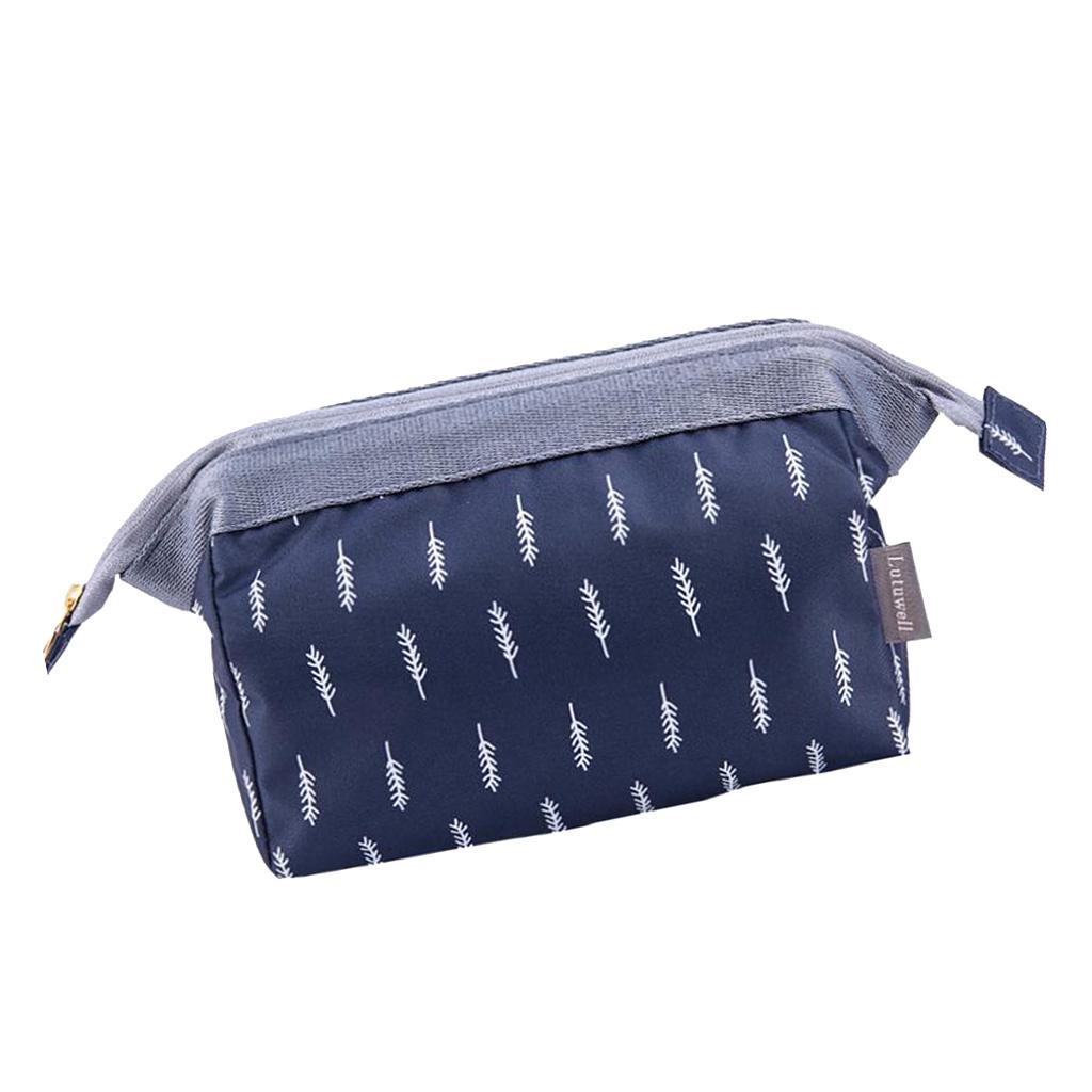 1 Piece Cloth Makeup Bag, Toiletry Travel Case, Portable Cosmetic Pouch Blue, 18x13x9cm