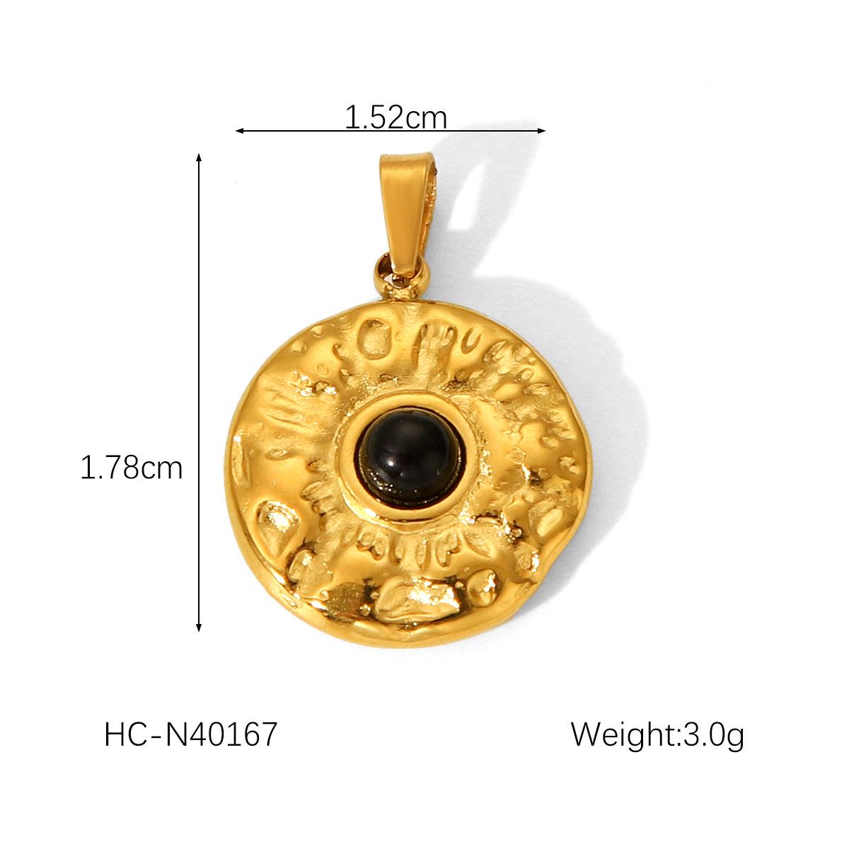 

Подвеска из титановой стали с натуральным камнем в европейском и американском стиле - роскошный французский ретро-ювелирный аксессуар из нержавеющей стали своими руками