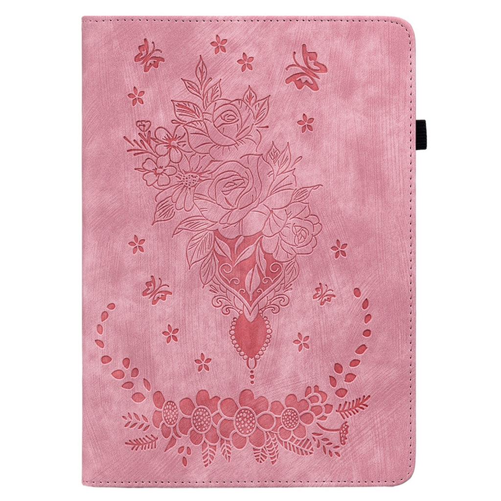 Für Honor Pad X8a Hülle Kartenhalter Kratzfest Lederhülle Rosenblumen Prägung