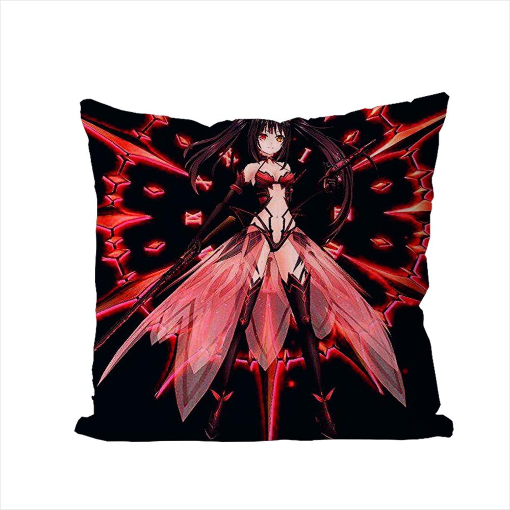 Tokisaki Kurumi Pillow Case For Car Sofa Decorative Home Doublesided Print Plush Square Throw Pillow Cushion Cover