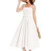 Abiti casual a vita alta con bretelle senza maniche stampa tinta unita primavera estate moda donna