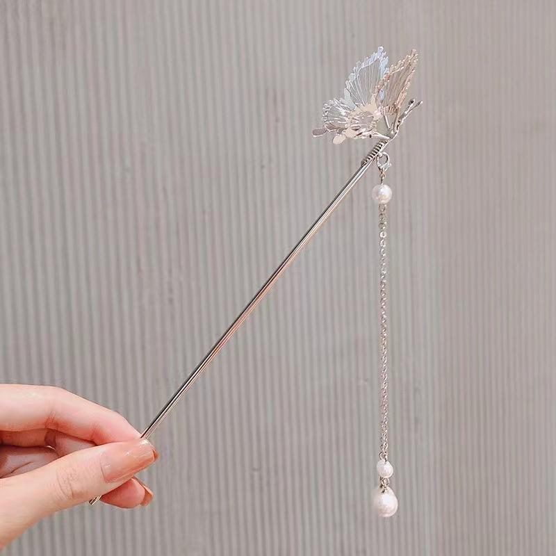 

Заколка для волос в китайском стиле в виде бабочки для женщин, шпильки для волос ручной работы, ювелирные украшения, аксессуары для волос