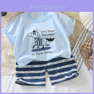 Sommer Cartoon Hoodie und Shorts Set für Kinder aus weicher Baumwolle