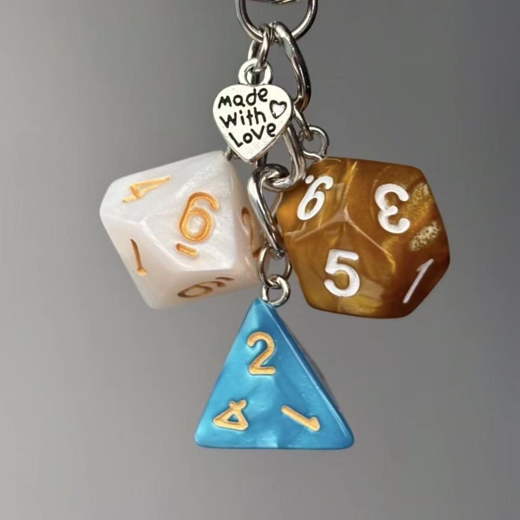 Ins Original Key Chain Good Luck Dice Multi Element Pendant Bag Decoration