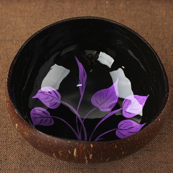 Blattmuster Natürliche Kokosnussschale Süßigkeiten Aufbewahrungsschale Behälter Home Dekoration