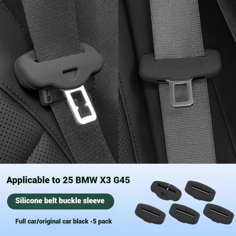 5pcs Car Seatbelt Buckle Cover Silicone Front Rear Seat Belt Buckle Cover Accessories For BMW X3 G45 X5 G05 X7 G07 2025