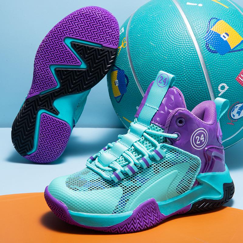 Fashion children's basketball shoes high-top spring and autumn new boys and students wear-resistant professional practical training sneakers sports s