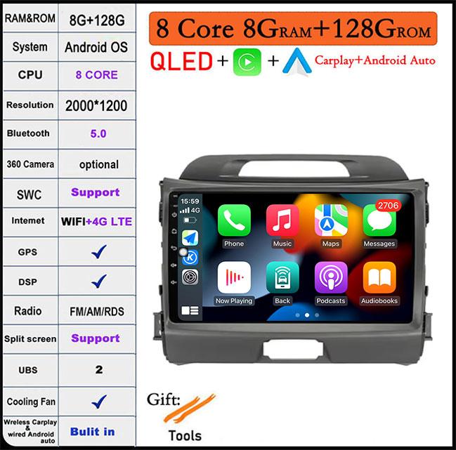 Android 14 For KIA Sportage 3 2010 2011 2012 2013 2014 2015 2016  9" Autoradio Car Radio Multimedia Player Navigation Video GPS