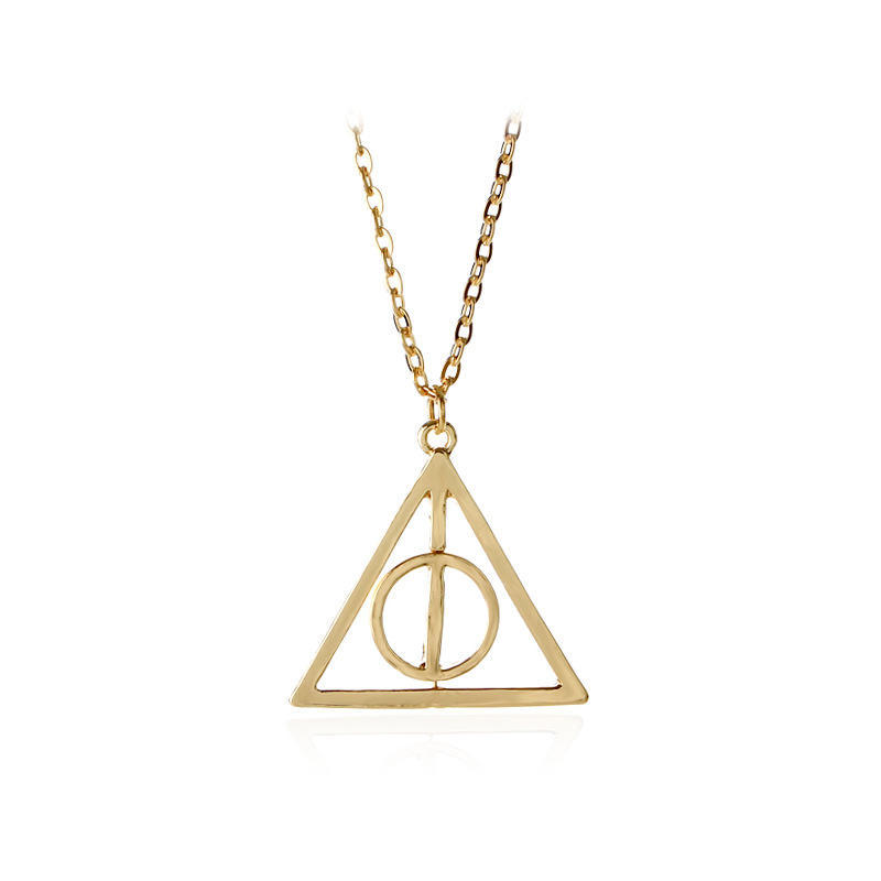 

Triangle Hallow Pendant Necklace Jewelry Chain Women Men Accessory золотой