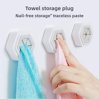 Stanzfreier Klebehandtuchstopper Wischtuchhalter Badezimmer Kunststoff Wasserdicht Toilettenpapieraufbewahrung Küche Geschirrtuch Lappen Organizer