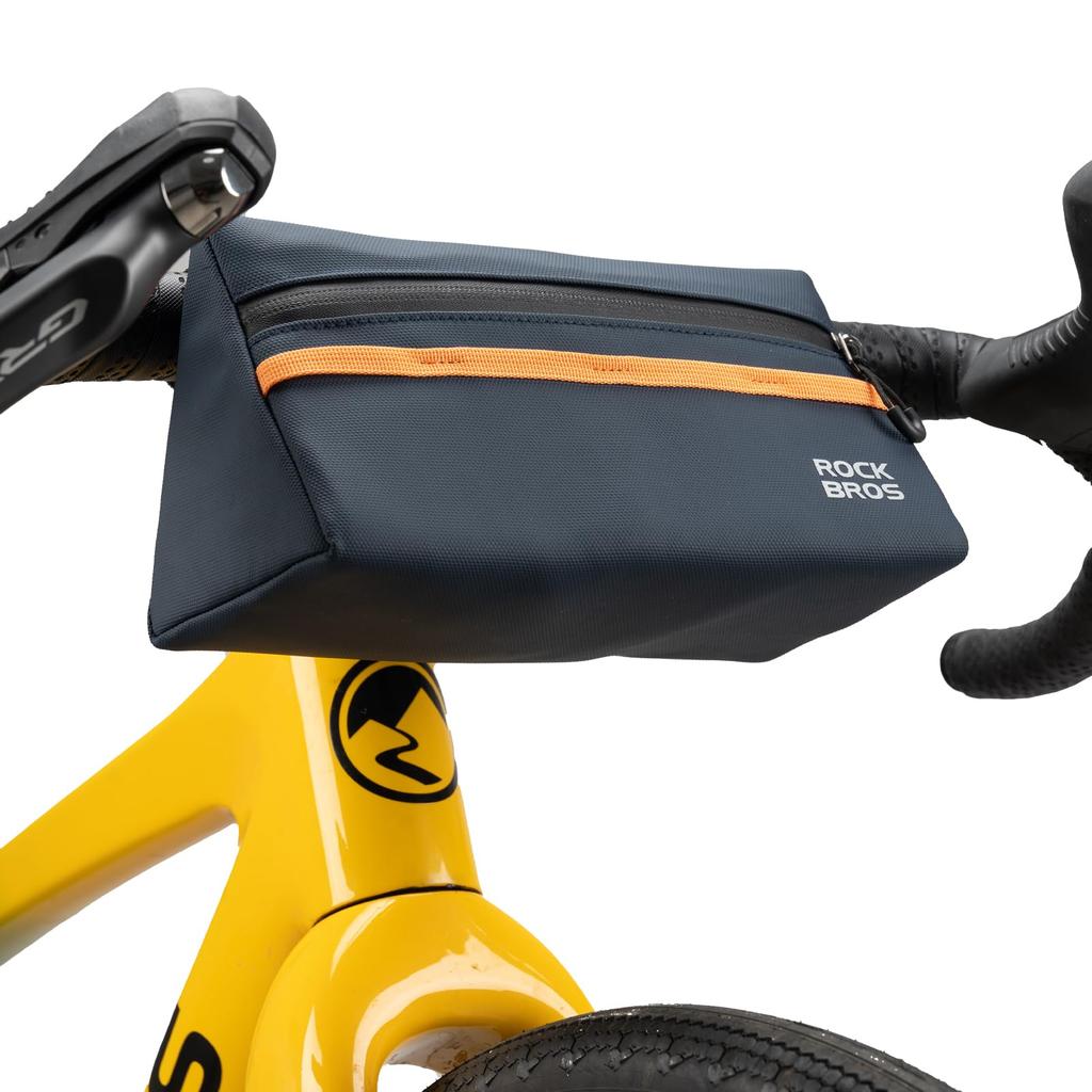 ROCKBROS Bicycle Front Large Reflective Small Item Velcro Easy Stylish Perfect for Outdoor and School Bag/Handlebar Bag, 1.3L Capacity, Design,