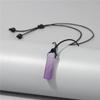 Rechteckige Naturstein-Halsketten für Damen Dalmatien-Obsidian-Anhänger-Halsketten Schwarze Lederkette Herren Modeschmuck Geschenk